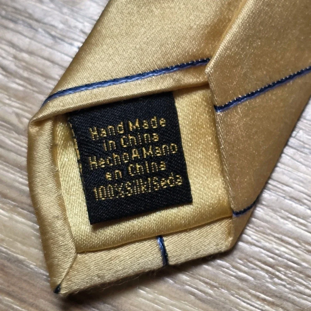Donald‎ J Trump Signature Collection Striped Necktie Men's Gold Blue 100% Silk
